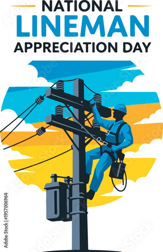 Lineman working on power lines.