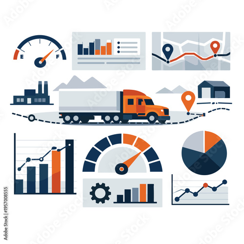 Logistics and Data Visualization Icon Set