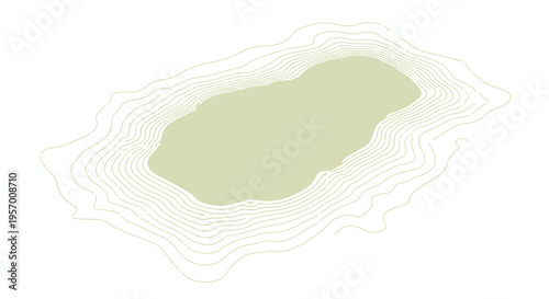 Topographic map illustration showing a single hill with concentric contour lines on white ground