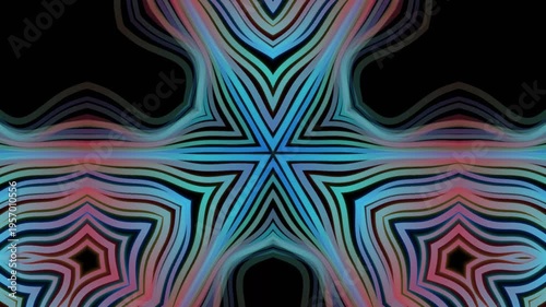 Psychedelic Kaleidoscopic Abstract Background Loop with Vibrant Colors
