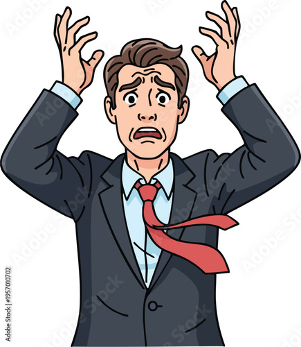 Stressed Businessman Expressing Frustration and Anxiety.