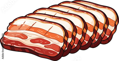 Delicious Sliced Bacon Strips Ready for Cooking.