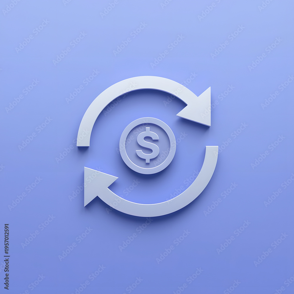Obraz premium Currency exchange arrows with dollar symbol representing digital payment system and financial transaction flow