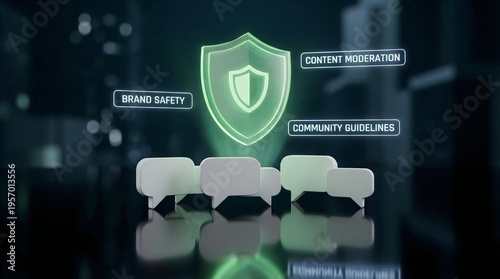 Digital Brand Safety and Content Moderation Concept