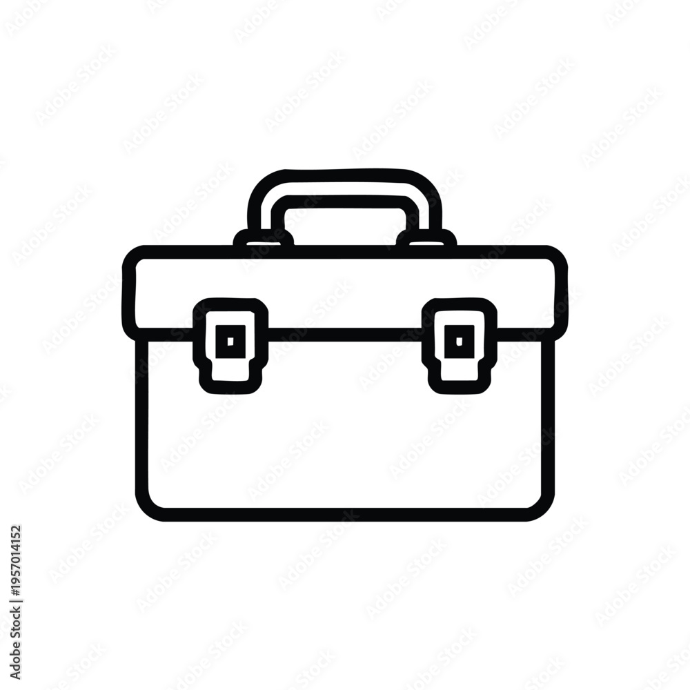 Obraz premium Black and white engineering toolbox icon vector illustration