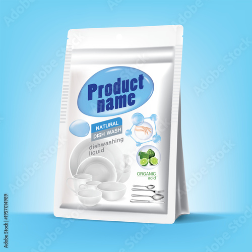 Designing packaging for dishwashing liquid.