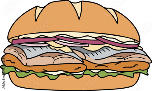 Deliciously prepared sandwich with fresh ingredients and layers of flavor.