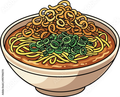 Delicious Bowl of Ramen Noodles with Toppings.