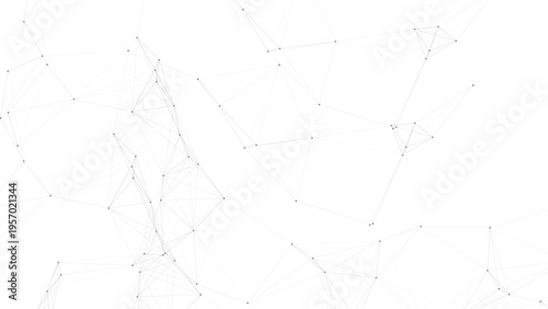 Vector Abstract illustration conveys interconnectedness with dynamic network of dots and lines forming structure, symbolizing collaboration and connectivity. Lines create modern design