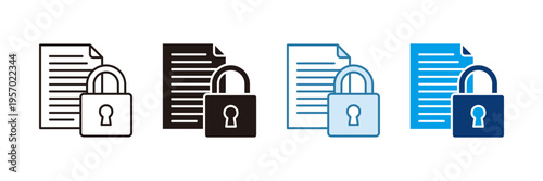 Data Factor Encryption Icon Set Multiple Style Collection