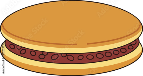 Japanese Dorayaki Pancake with Red Bean Paste Filling.