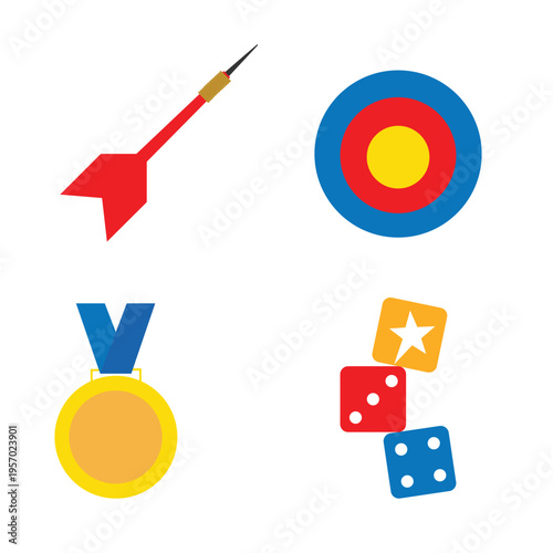 Award and winner doodle, Vector isolated set of competition graphics, prize emblem.