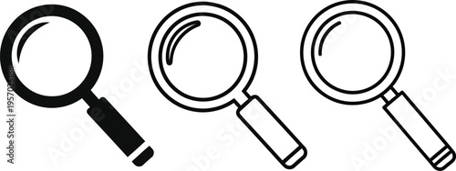 Tablou pe pânză Three magnifying glasses in black and white