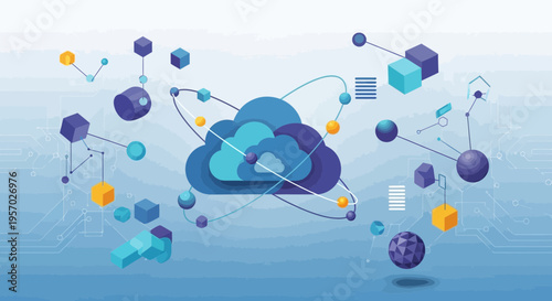 Abstract Cloud Computing Network with Geometric Data Nodes