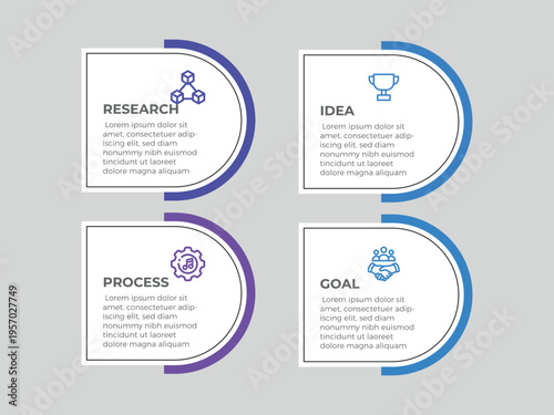 vector illustration infographic design template with 4 steps. Template for process, presentations, layout, banner, brochure.