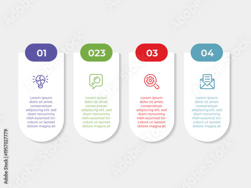 vector illustration infographic design template with 4 steps. Template for process, presentations, layout, banner, brochure.
