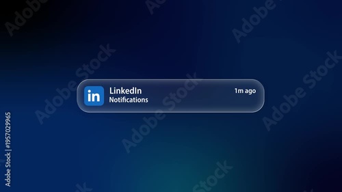 Liquid Glass Notification Animation, Modern Professional Mobile UI, Sleek Corporate App Interface Design