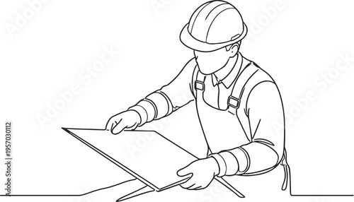 Worker using gloves while handling sharp materials
