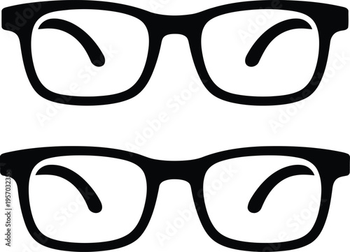 A pair of black glasses with rectangular frames