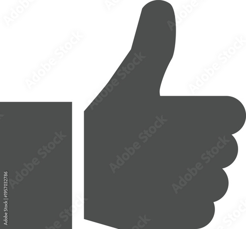 thumb up icon,  black hand with thumb up on transparent background