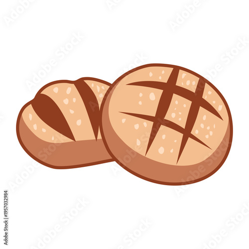 Round Bread Bun Bakery Food