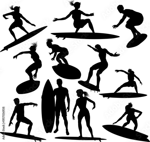 Surfer surfboard boarding m...