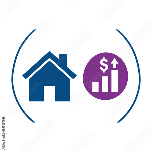 Increasing home value with growing real estate investment and financial growth concept