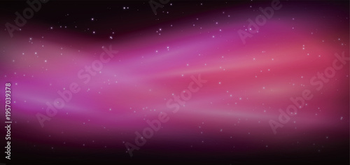 幻想的なオーロラと満天の星空の輝き