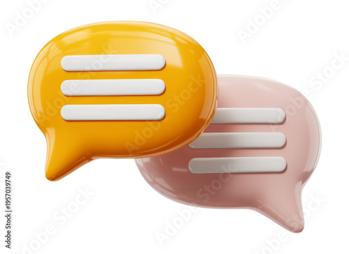 3D Chat Bubble Icons with Messaging Communication Concept and Conversation Design