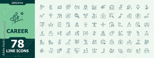 Career icon set. Job Career icon set. Pictograms of man, profession, achievement, business, occupation, grow, job career and more. Vector artwork and illustration.