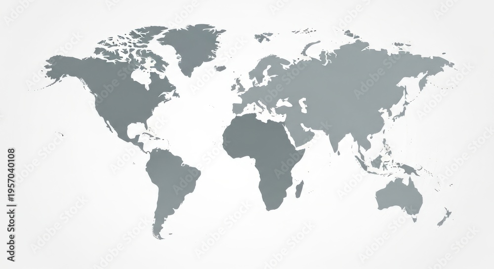 Obraz premium A gray map of the world on a white background