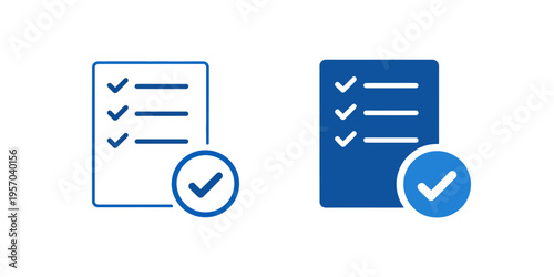 Two blue checklists with checkmarks on a white background, symbolizing task completion and verification.