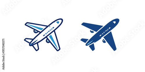 Two airplanes flying in the sky with a white background
