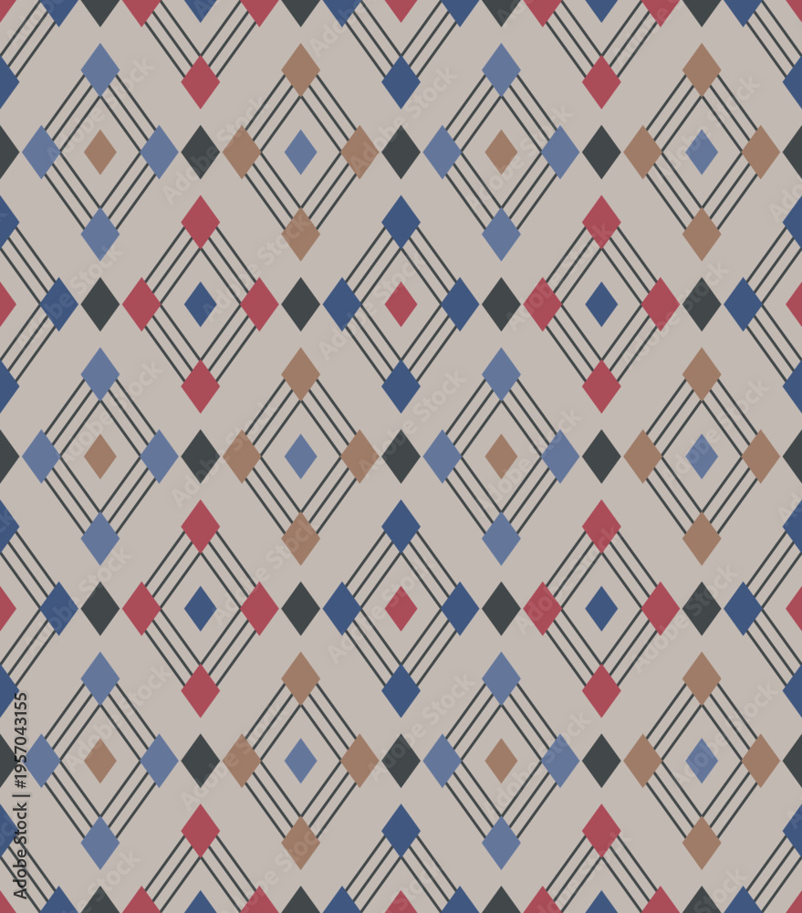 Fototapeta premium Japanese Diamond Motif Vector Seamless Pattern