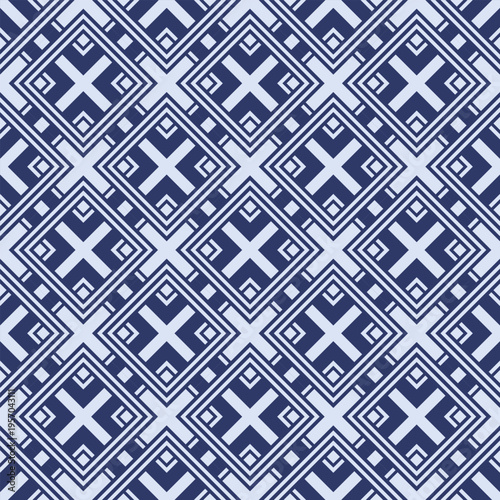 Japanese Square Diamond Line Vector Seamless Pattern