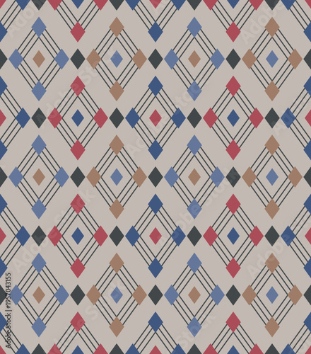 Japanese Diamond Motif Vector Seamless Pattern