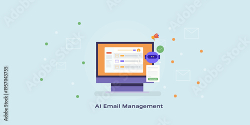 Email management system with virtual AI agent,  adaptive inbox, automated drafting and email account security check.