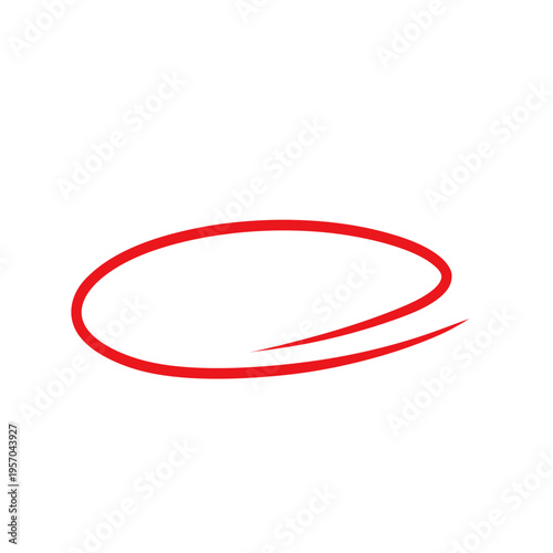 Red Hand drawn circle for marking text 