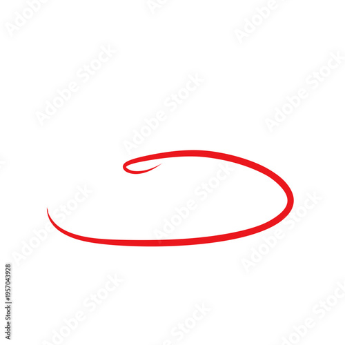 Red Hand drawn circle for marking text 