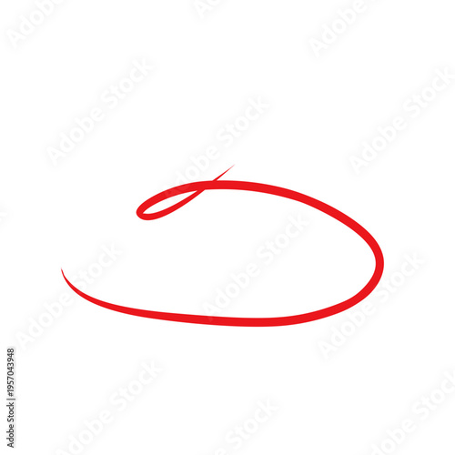 Red Hand drawn circle for marking text 