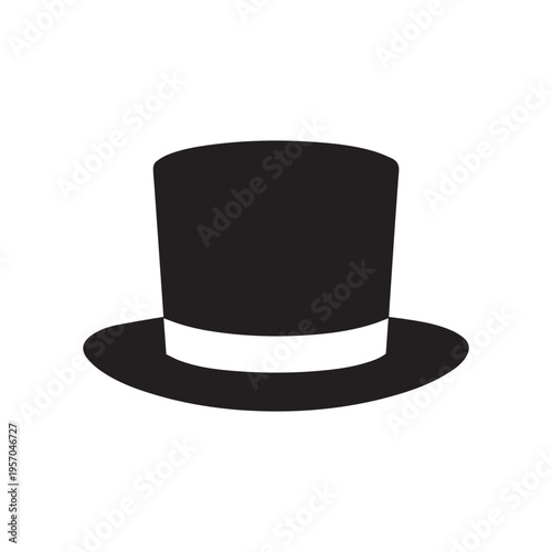 Magic top hat or high hat flat icon for apps and websites
