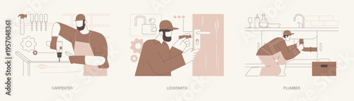 Maintenance services isolated cartoon vector illustrations se