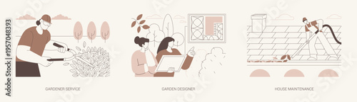 Outdoor services isolated cartoon vector illustrations se