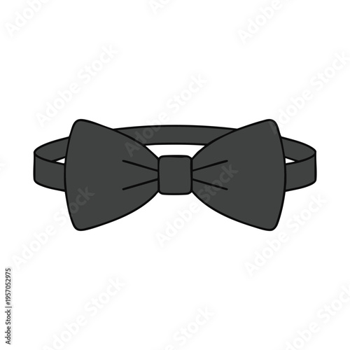Elegant Black Bow Tie Accessory for Formal Wear and Special Occasions Simple Clean Graphic Design for Gentlemen's Fashion and Celebratory Events Classic Neckwear Style