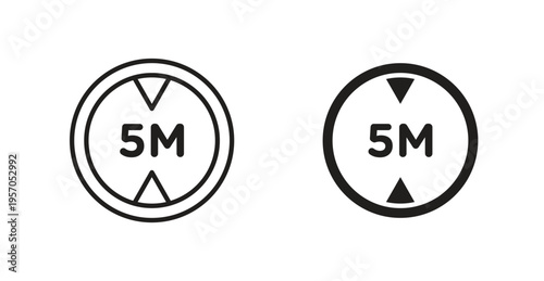 5 meter sign for web design. icon symbol vector