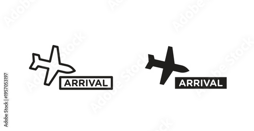 Airport arrival sign for web design. icon symbol vector