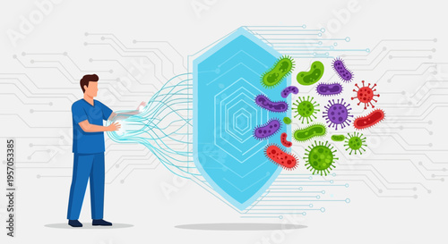 Digital Healthcare Shield Protecting Against Bacterial Infection and Viral Pathogens