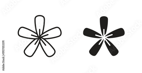 Araliya flower icon for web design. icon symbol vector
