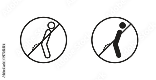 Ban piss sign for web design. icon symbol vector