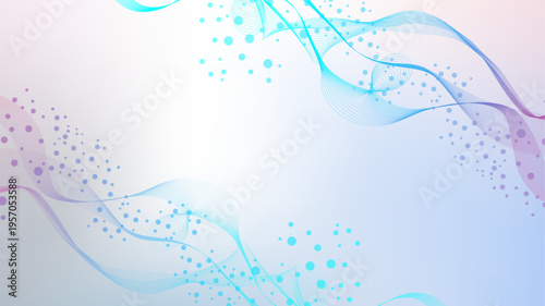 Molecular structure DNA, atom, neurons. Medical, technology, chemistry, science background. Science concept for your design. Connected lines with dots. Vector illustration.